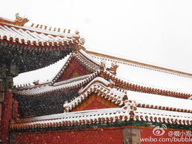“故宫迎瑞雪，古都披银装”